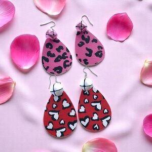🆕 Look of Love Faux Leather Earrings with Bells